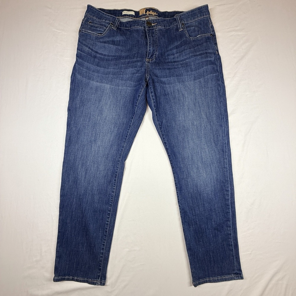 Kut from the Kloth Katy Boyfriend Jeans Dark Wash Blue Denim 16W Stretch